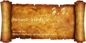 Hetesi Virág névjegykártya